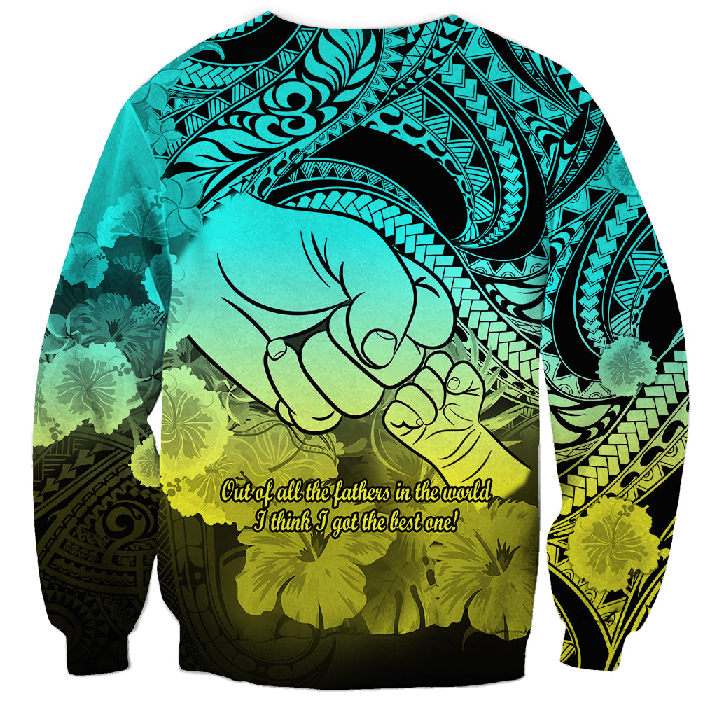 Polynesian Pride Happy Father Day Sweatshirt I Love You Dad - Polynesian Tribal Gradient 1 - Wonder Print Shop