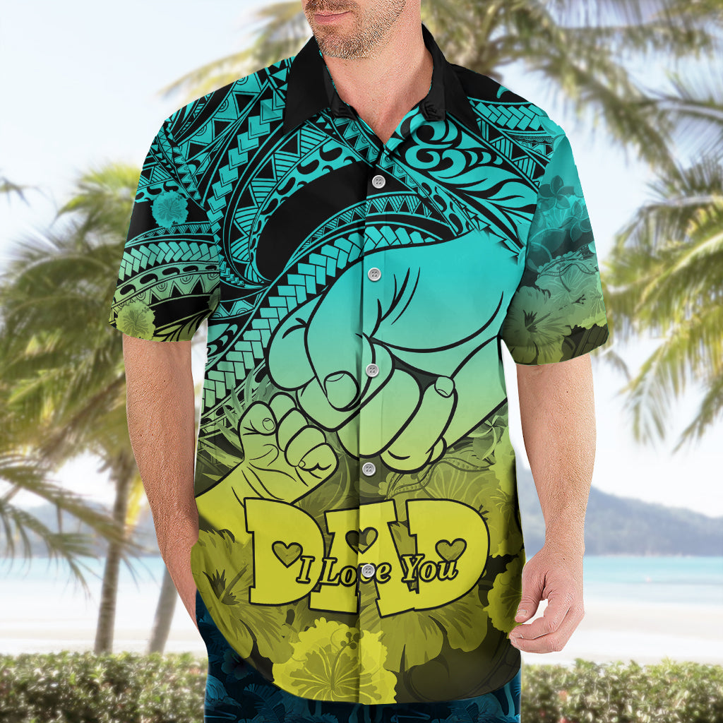 Personalised Polynesian Pride Happy Father Day Hawaiian Shirt I Love You Dad - Polynesian Tribal Gradient 1 - Wonder Print Shop