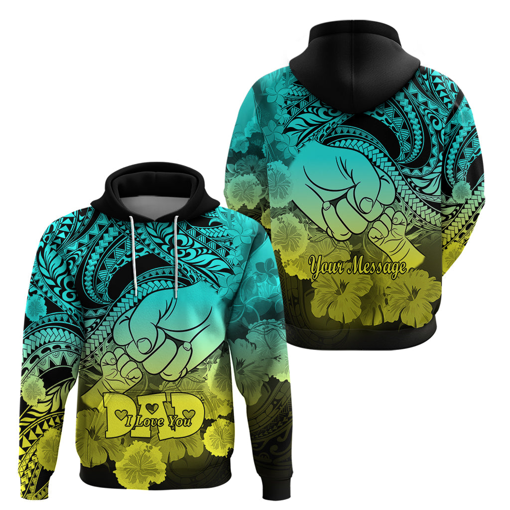 Personalised Polynesian Pride Happy Father Day Hoodie I Love You Dad - Polynesian Tribal Gradient 1 - Wonder Print Shop