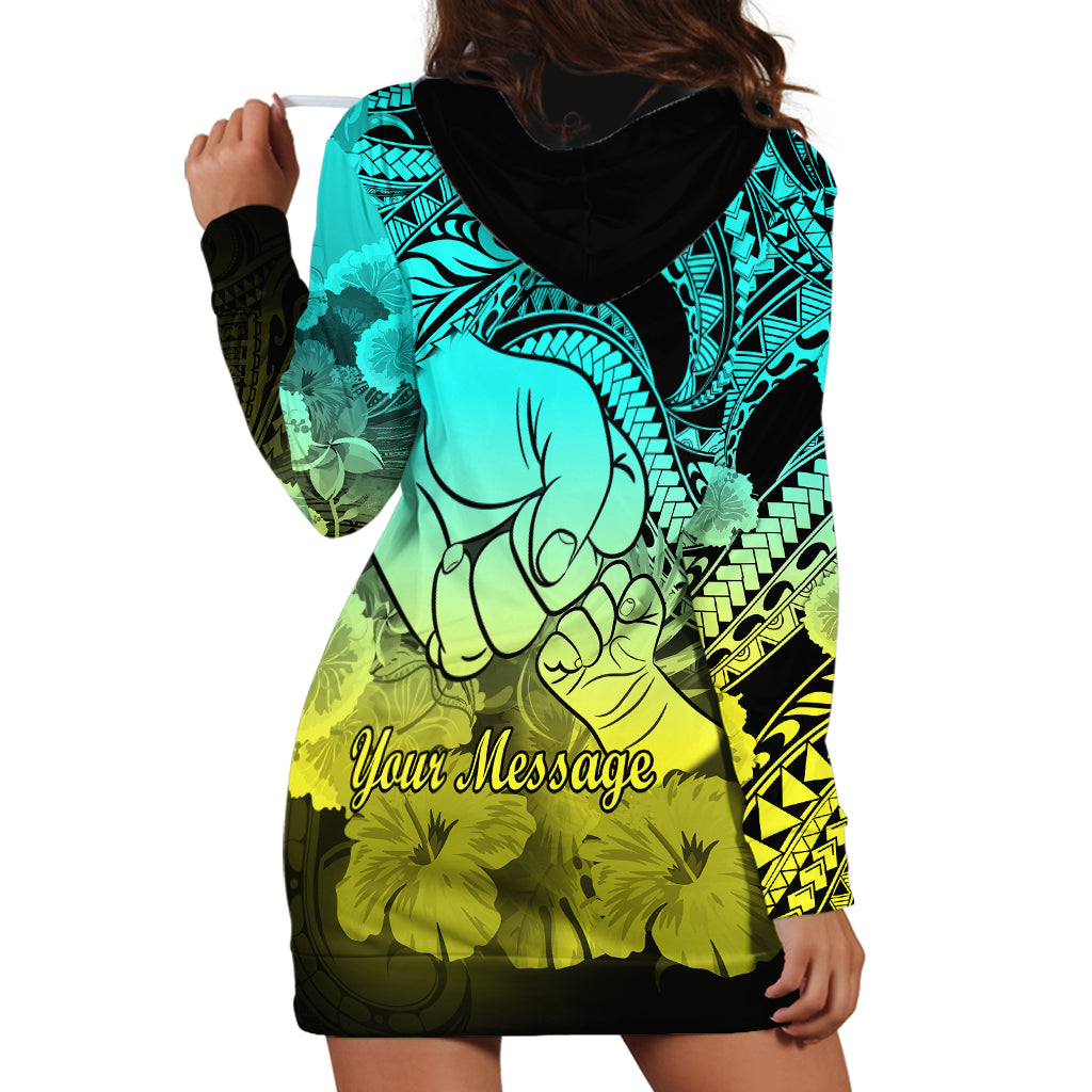 Personalised Polynesian Pride Happy Father Day Hoodie Dress I Love You Dad - Polynesian Tribal Gradient 1 - Wonder Print Shop