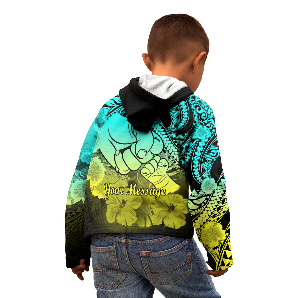 Personalised Polynesian Pride Happy Father Day Kid Hoodie I Love You Dad - Polynesian Tribal Gradient 1 - Wonder Print Shop