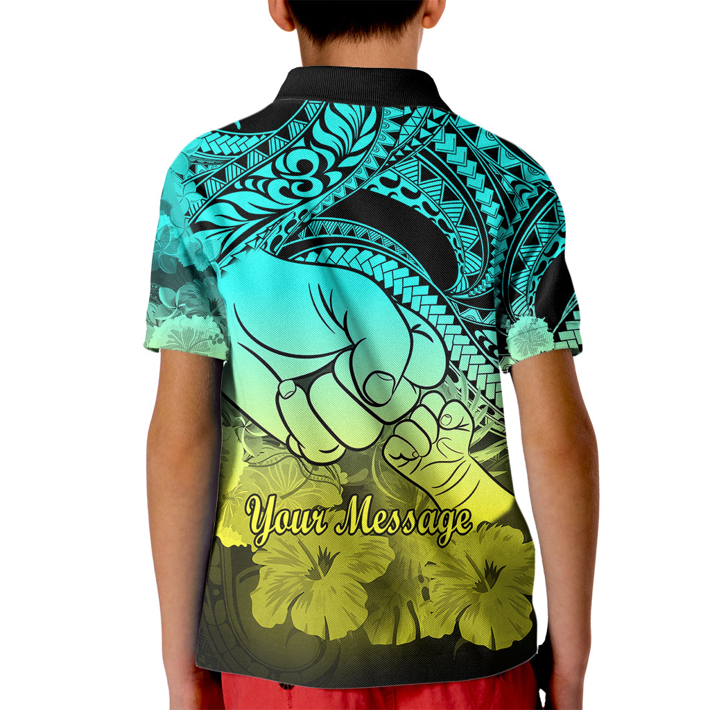 Custom Polynesian Pride Happy Father Day Polo Shirt for Kid I Love You Dad Polynesian Tribal Gradient 1 - Wonder Print Shop