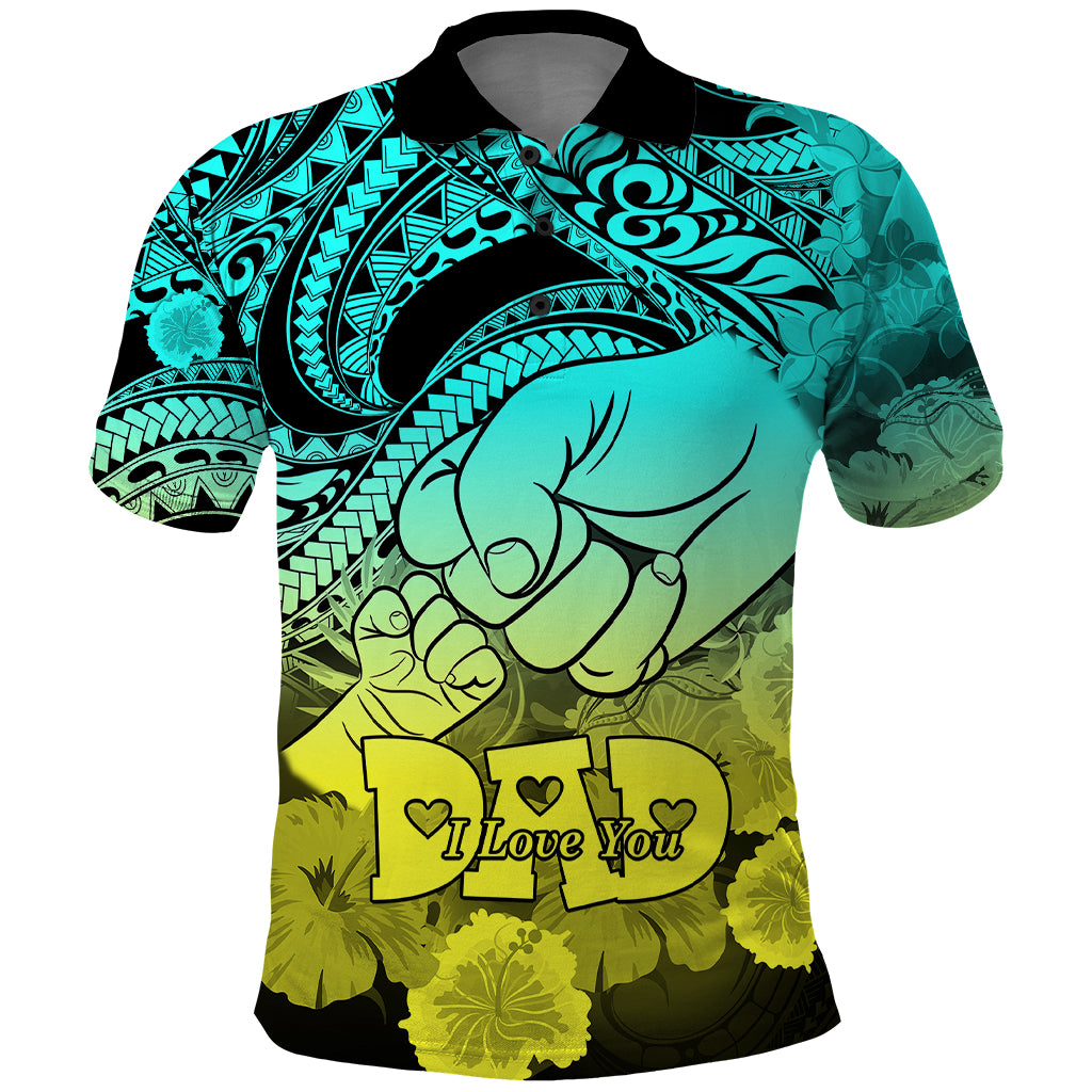 Custom Polynesian Pride Happy Father Day Polo Shirt I Love You Dad Polynesian Tribal Gradient 1 - Wonder Print Shop