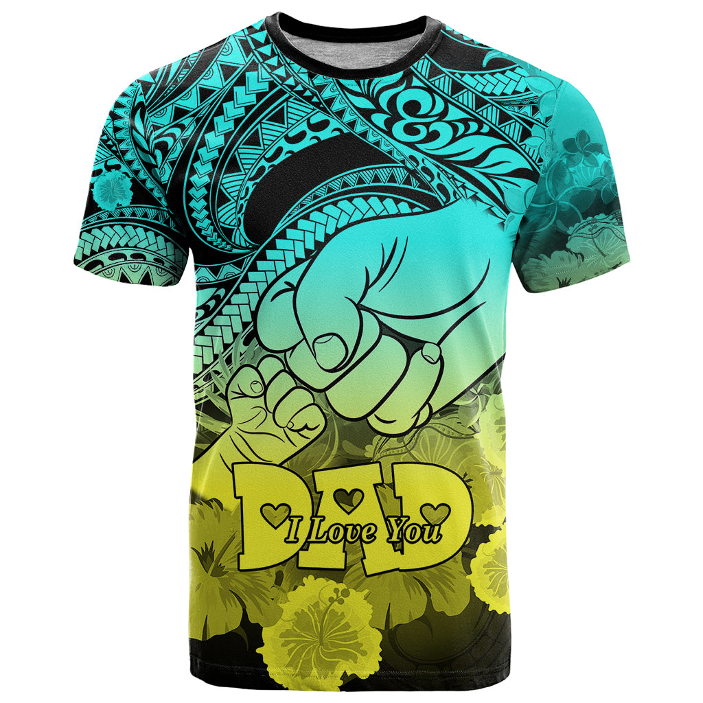 Personalised Polynesian Pride Happy Father Day T Shirt I Love You Dad - Polynesian Tribal Gradient 1 - Wonder Print Shop