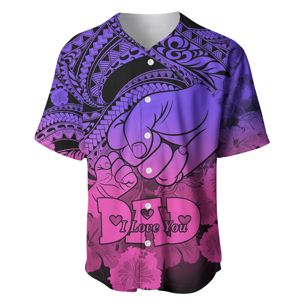 Polynesian Pride Happy Father Day Baseball Jersey I Love You Dad - Polynesian Tribal Gradient 2 LT9 - Wonder Print Shop