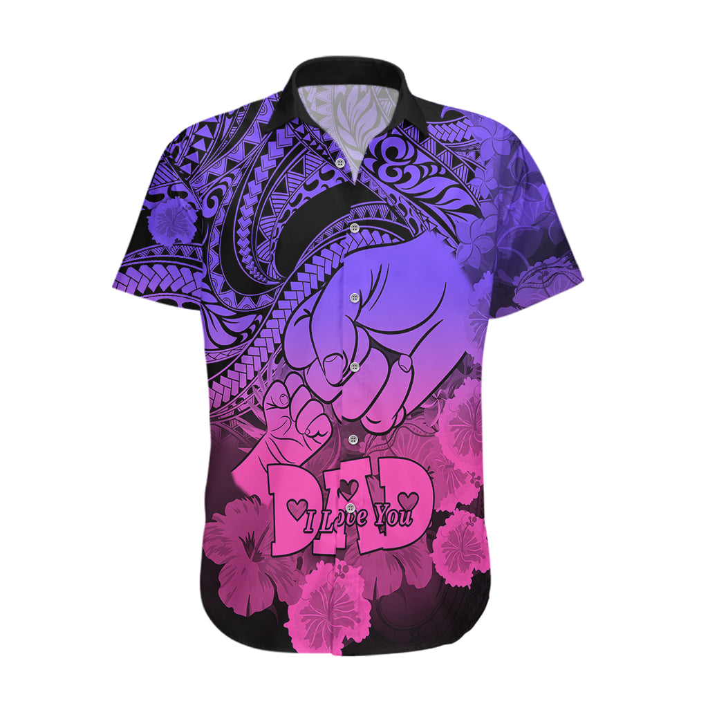 Polynesian Pride Happy Father Day Hawaiian Shirt I Love You Dad - Polynesian Tribal Gradient 2 - Wonder Print Shop