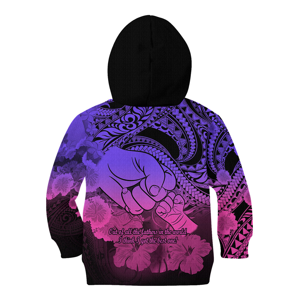 Polynesian Pride Happy Father Day Kid Hoodie I Love You Dad - Polynesian Tribal Gradient 2 - Wonder Print Shop