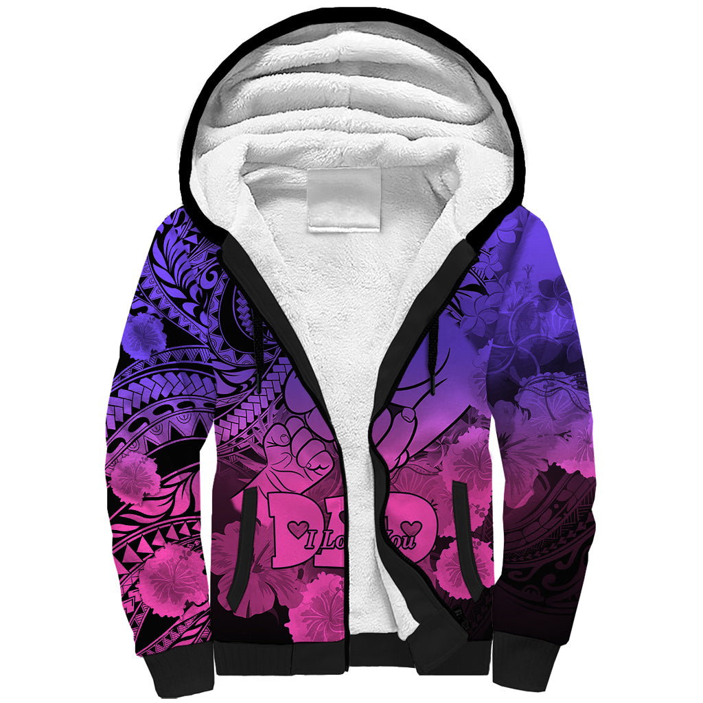 Polynesian Pride Happy Father Day Sherpa Hoodie I Love You Dad - Polynesian Tribal Gradient 2 - Wonder Print Shop