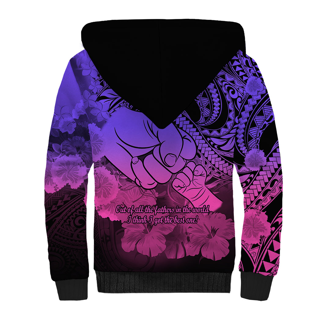 Polynesian Pride Happy Father Day Sherpa Hoodie I Love You Dad - Polynesian Tribal Gradient 2 - Wonder Print Shop