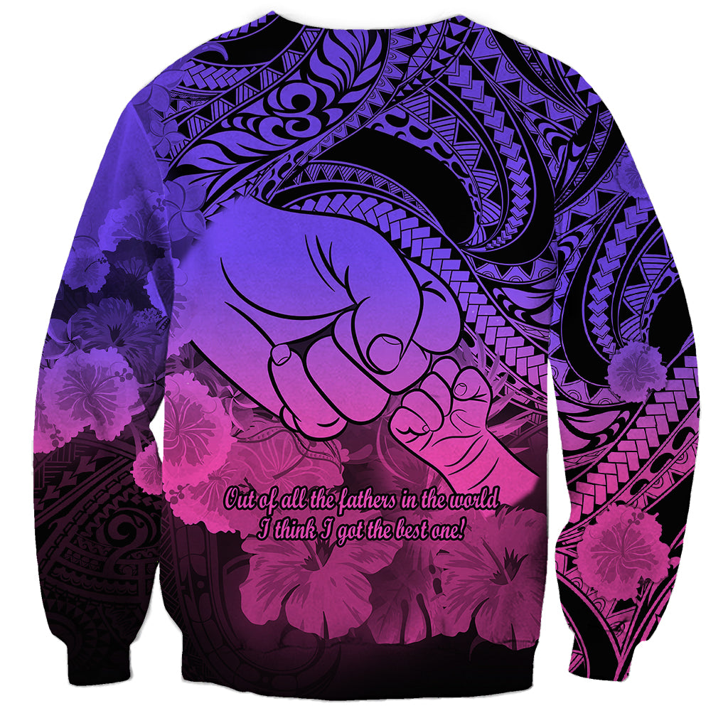 Polynesian Pride Happy Father Day Sweatshirt I Love You Dad - Polynesian Tribal Gradient 2 - Wonder Print Shop