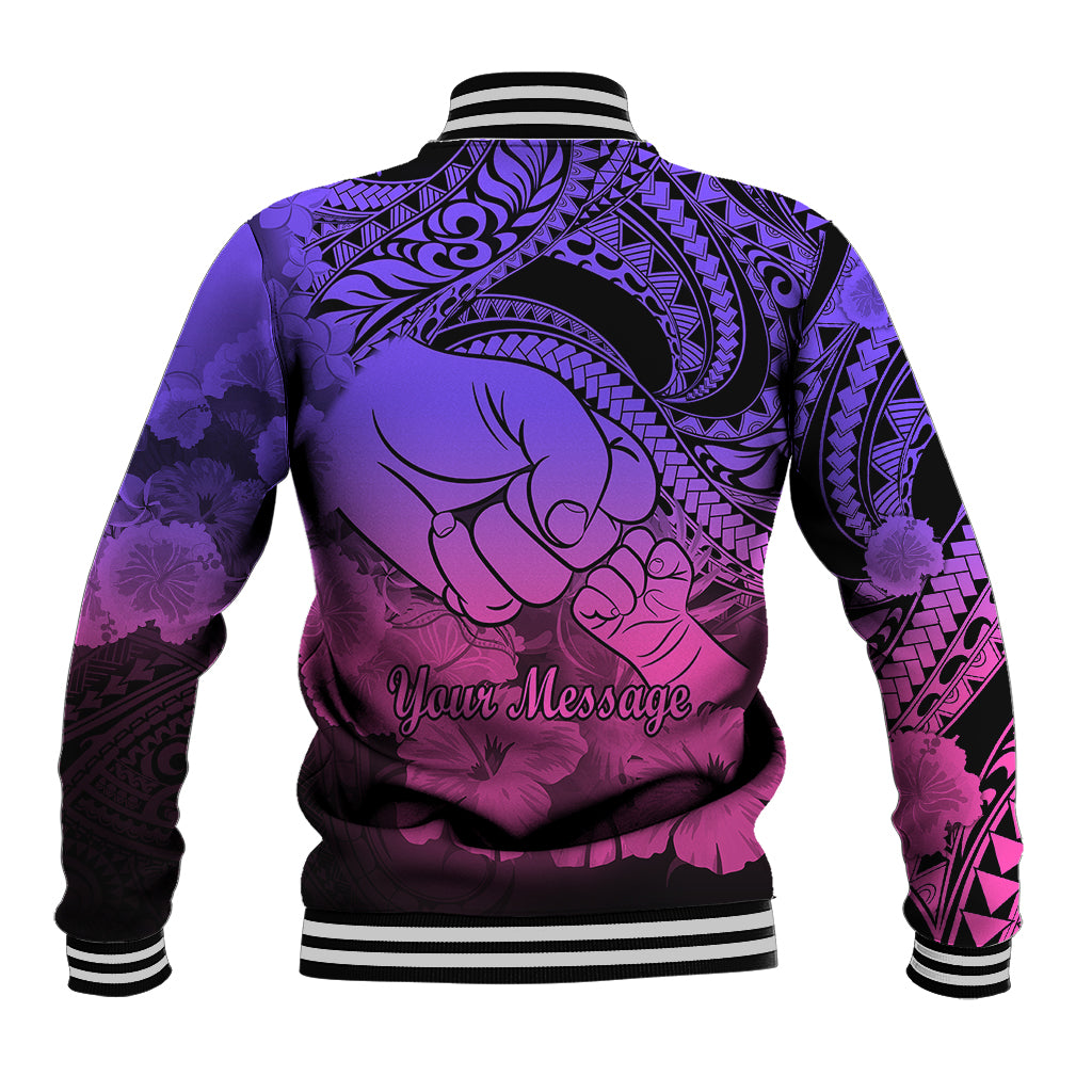 Personalised Polynesian Pride Happy Father Day Baseball Jacket I Love You Dad - Polynesian Tribal Gradient 2 LT9 - Wonder Print Shop