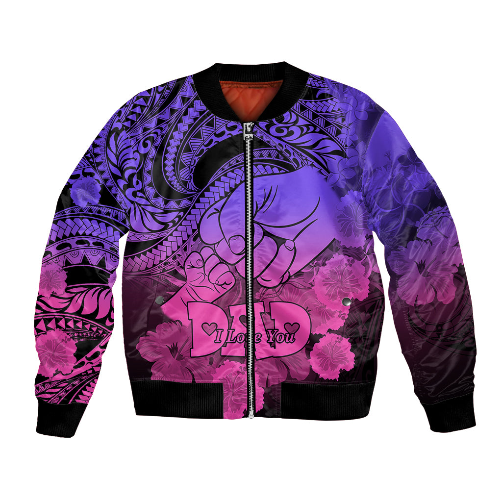 Personalised Polynesian Pride Happy Father Day Bomber Jacket I Love You Dad - Polynesian Tribal Gradient 2 LT9 - Wonder Print Shop