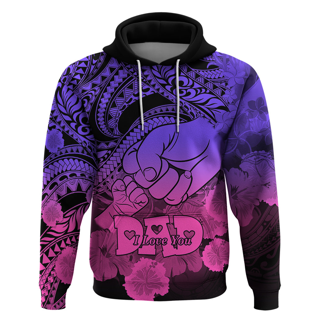 Personalised Polynesian Pride Happy Father Day Hoodie I Love You Dad - Polynesian Tribal Gradient 2 - Wonder Print Shop