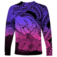 Personalised Polynesian Pride Happy Father Day Long Sleeve Shirt I Love You Dad - Polynesian Tribal Gradient 2 - Wonder Print Shop