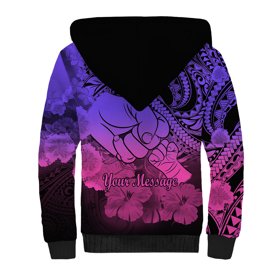 Personalised Polynesian Pride Happy Father Day Sherpa Hoodie I Love You Dad - Polynesian Tribal Gradient 2 - Wonder Print Shop