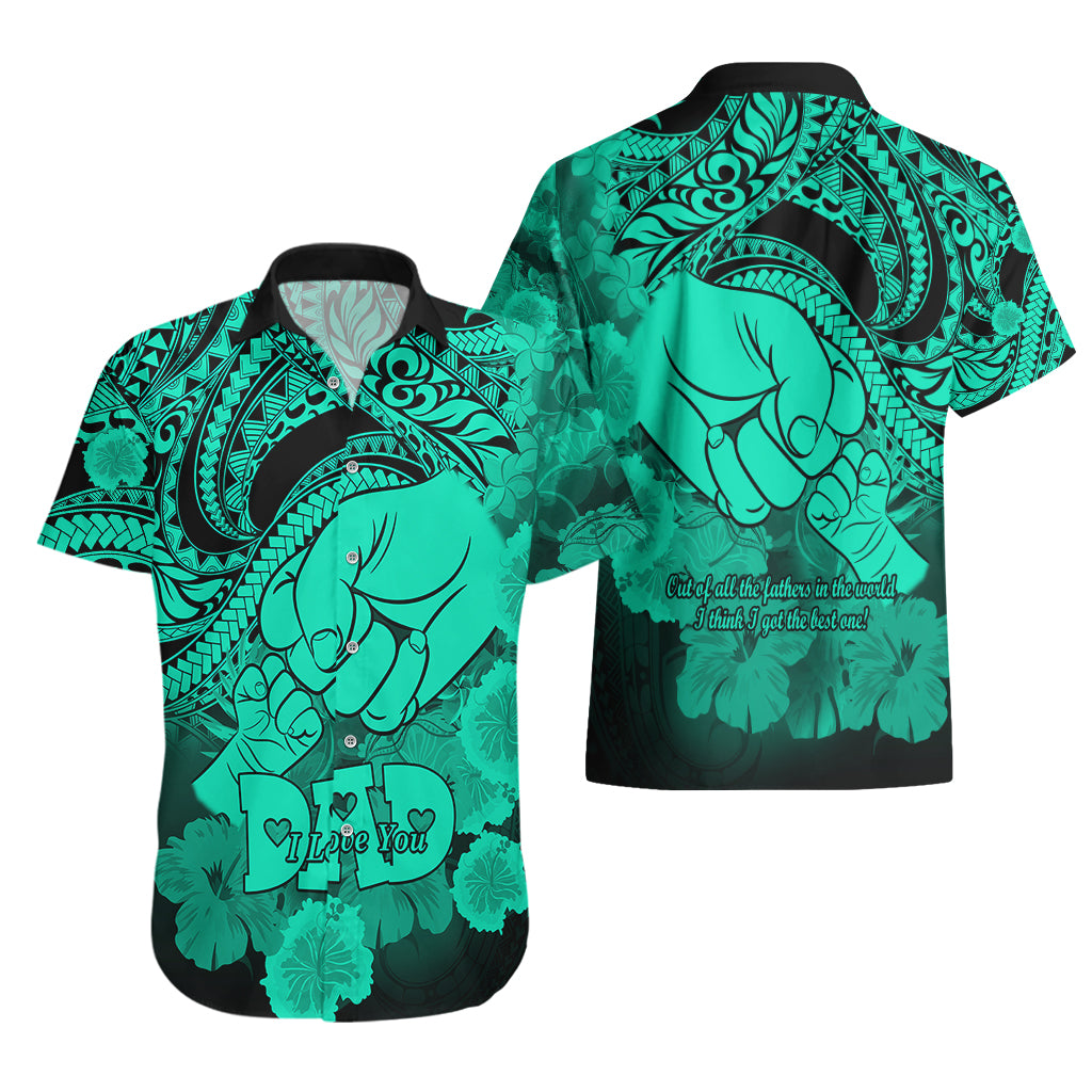 Polynesian Pride Happy Father Day Hawaiian Shirt I Love You Dad - Polynesian Tribal Green - Wonder Print Shop