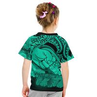 Polynesian Pride Happy Father Day Kid T Shirt I Love You Dad - Polynesian Tribal Green - Wonder Print Shop