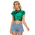 Polynesian Pride Happy Father Day Raglan Cropped T Shirt I Love You Dad - Polynesian Tribal Green - Wonder Print Shop