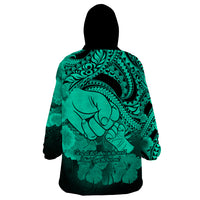 Polynesian Pride Happy Father Day Wearable Blanket Hoodie I Love You Dad - Polynesian Tribal Green - Wonder Print Shop