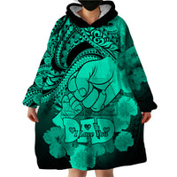Polynesian Pride Happy Father Day Wearable Blanket Hoodie I Love You Dad - Polynesian Tribal Green - Wonder Print Shop