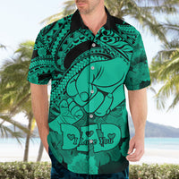 Personalised Polynesian Pride Happy Father Day Hawaiian Shirt I Love You Dad - Polynesian Tribal Green - Wonder Print Shop