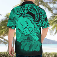 Personalised Polynesian Pride Happy Father Day Hawaiian Shirt I Love You Dad - Polynesian Tribal Green - Wonder Print Shop
