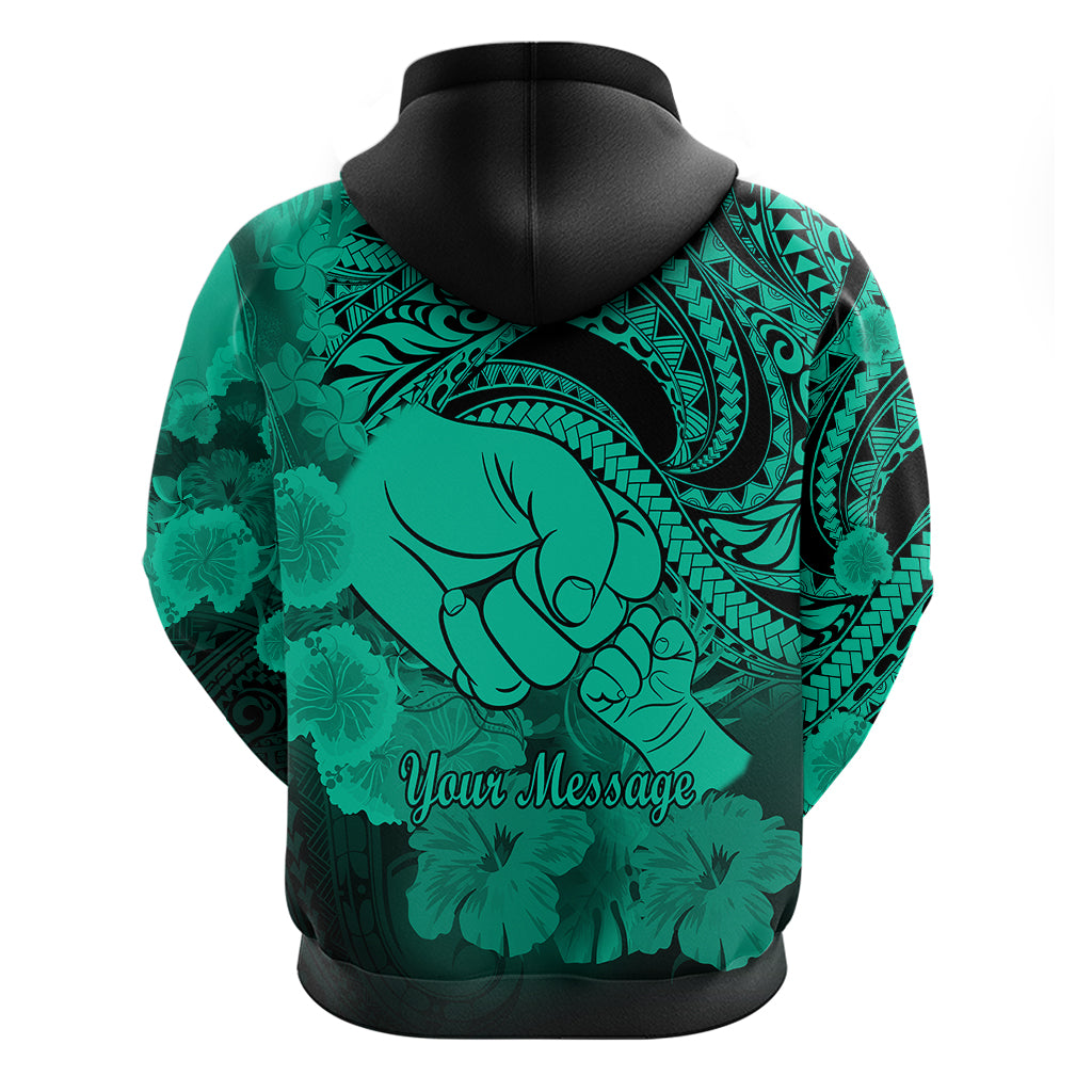 Personalised Polynesian Pride Happy Father Day Hoodie I Love You Dad - Polynesian Tribal Green - Wonder Print Shop