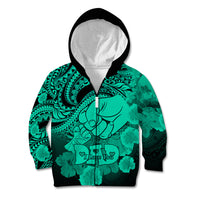 Personalised Polynesian Pride Happy Father Day Kid Hoodie I Love You Dad - Polynesian Tribal Green - Wonder Print Shop