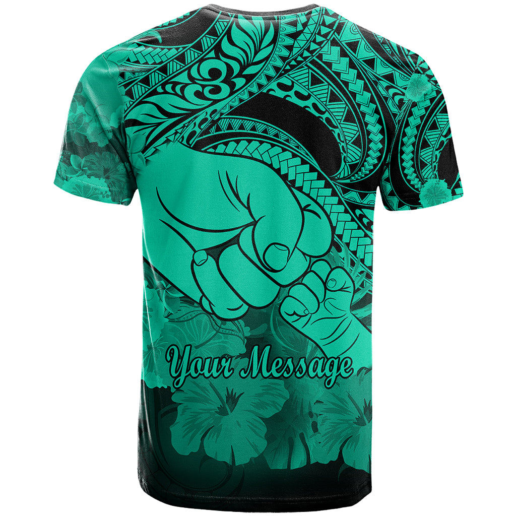 Personalised Polynesian Pride Happy Father Day T Shirt I Love You Dad - Polynesian Tribal Green - Wonder Print Shop