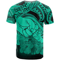 Personalised Polynesian Pride Happy Father Day T Shirt I Love You Dad - Polynesian Tribal Green - Wonder Print Shop