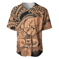 Polynesian Pride Happy Father Day Baseball Jersey I Love You Dad - Polynesian Tribal Nude LT9 - Wonder Print Shop
