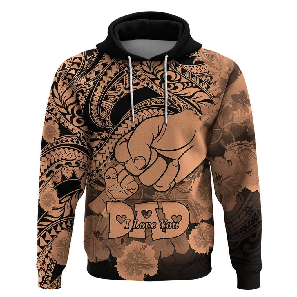 Polynesian Pride Happy Father Day Hoodie I Love You Dad - Polynesian Tribal Nude - Wonder Print Shop