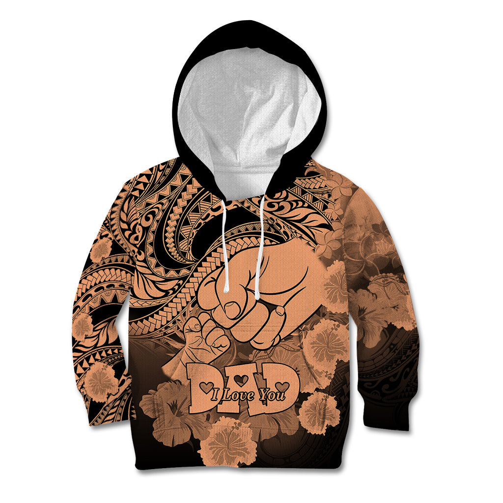 Polynesian Pride Happy Father Day Kid Hoodie I Love You Dad - Polynesian Tribal Nude - Wonder Print Shop