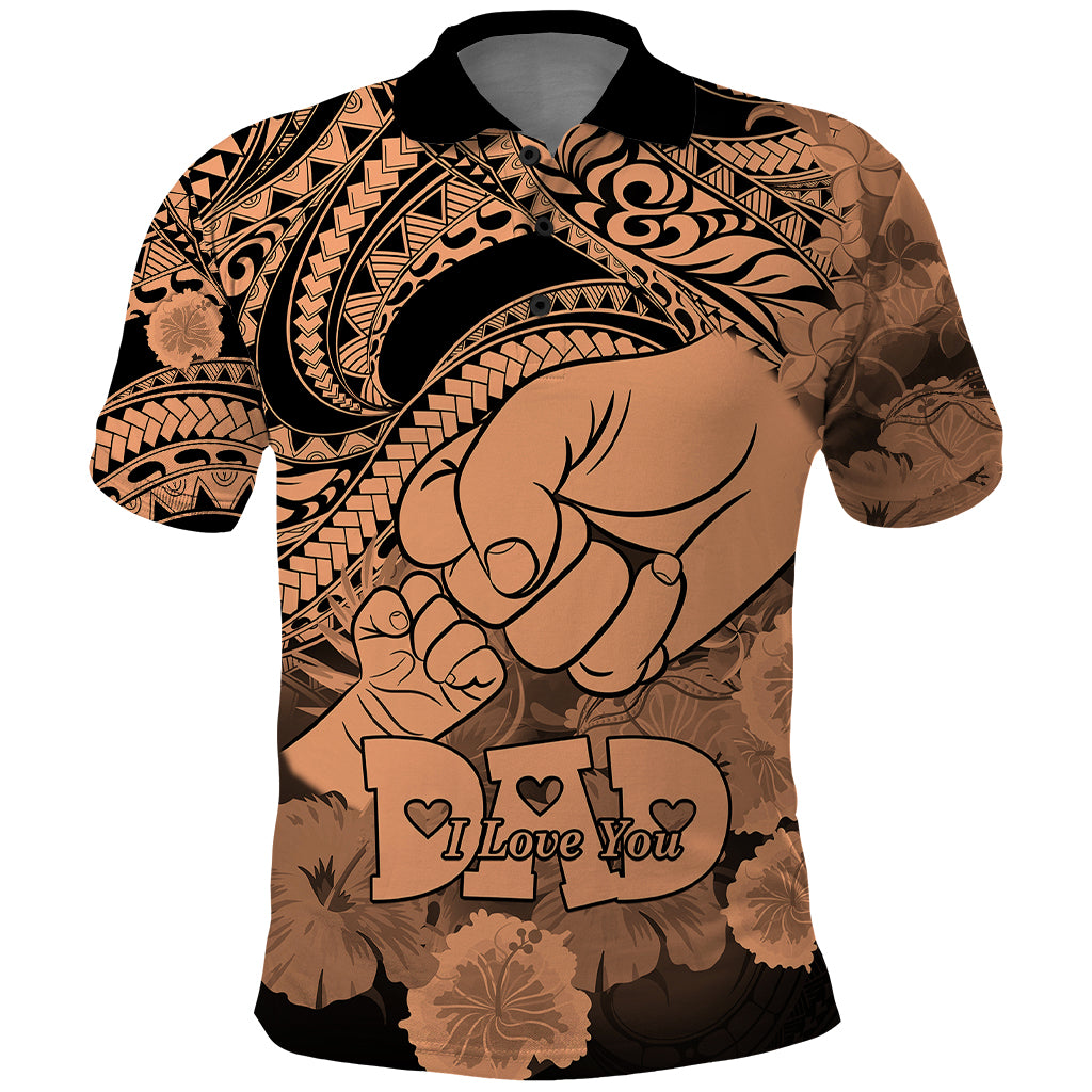Polynesian Pride Happy Father Day Polo Shirt I Love You Dad Polynesian Tribal Nude - Wonder Print Shop