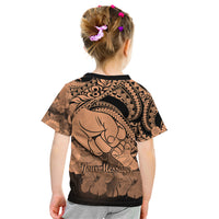 Personalised Polynesian Pride Happy Father Day Kid T Shirt I Love You Dad - Polynesian Tribal Nude - Wonder Print Shop