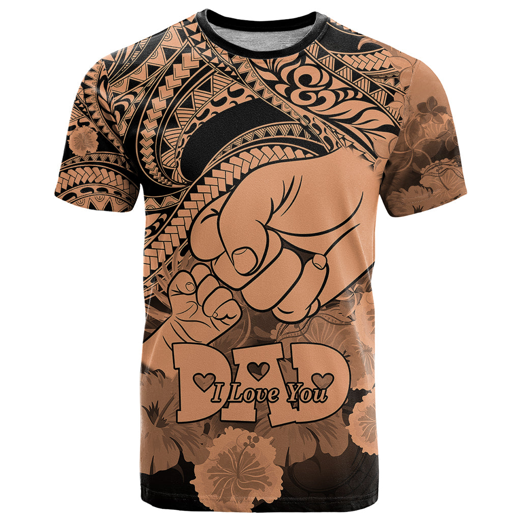 Personalised Polynesian Pride Happy Father Day T Shirt I Love You Dad - Polynesian Tribal Nude - Wonder Print Shop