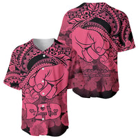 Polynesian Pride Happy Father Day Baseball Jersey I Love You Dad - Polynesian Tribal Pink LT9 - Wonder Print Shop