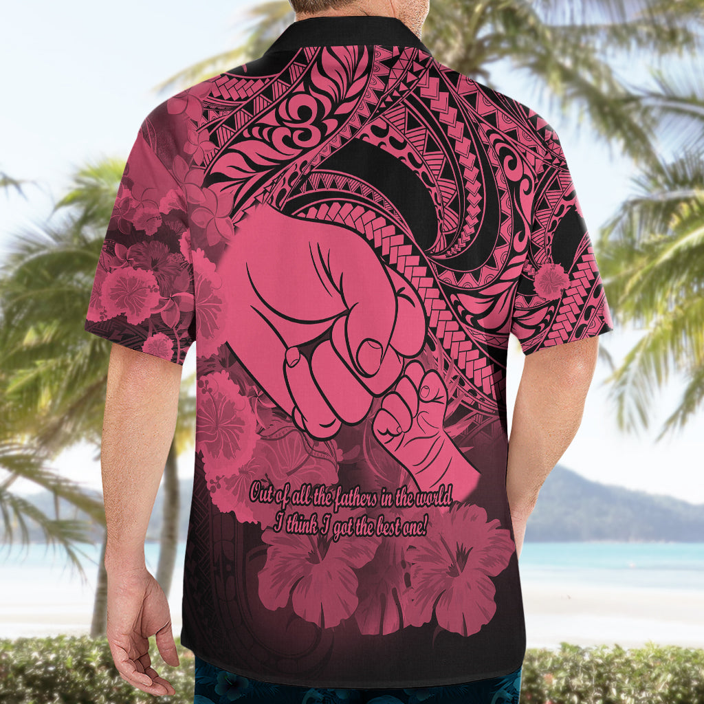 Polynesian Pride Happy Father Day Hawaiian Shirt I Love You Dad - Polynesian Tribal Pink - Wonder Print Shop