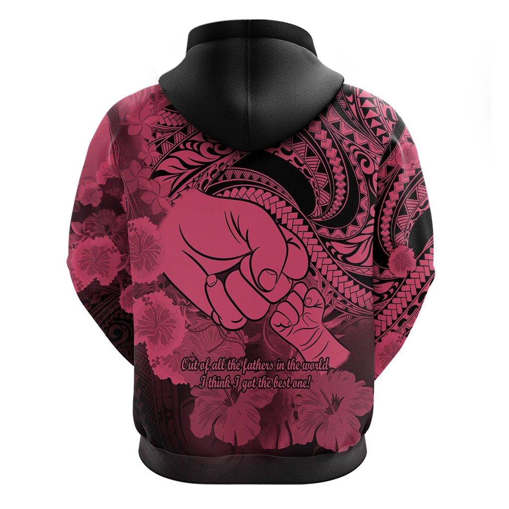Polynesian Pride Happy Father Day Hoodie I Love You Dad - Polynesian Tribal Pink - Wonder Print Shop