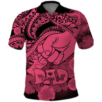 Polynesian Pride Happy Father Day Polo Shirt I Love You Dad Polynesian Tribal Pink - Wonder Print Shop