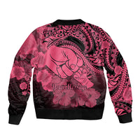 Personalised Polynesian Pride Happy Father Day Bomber Jacket I Love You Dad - Polynesian Tribal Pink LT9 - Wonder Print Shop