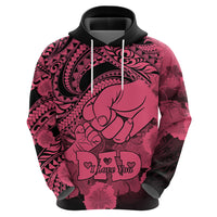 Personalised Polynesian Pride Happy Father Day Hoodie I Love You Dad - Polynesian Tribal Pink - Wonder Print Shop