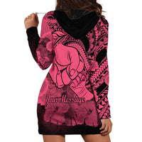 Personalised Polynesian Pride Happy Father Day Hoodie Dress I Love You Dad - Polynesian Tribal Pink - Wonder Print Shop