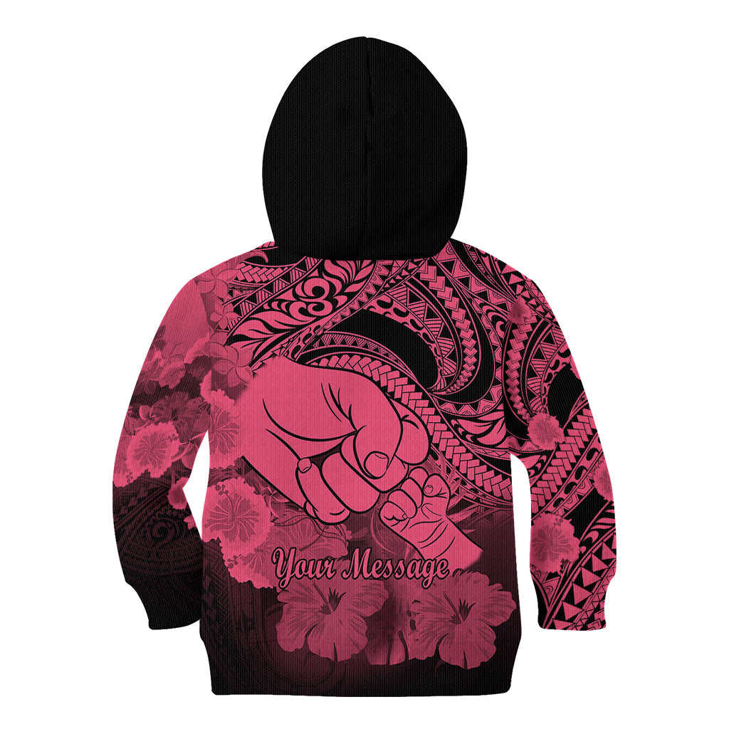 Personalised Polynesian Pride Happy Father Day Kid Hoodie I Love You Dad - Polynesian Tribal Pink - Wonder Print Shop