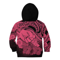 Personalised Polynesian Pride Happy Father Day Kid Hoodie I Love You Dad - Polynesian Tribal Pink - Wonder Print Shop