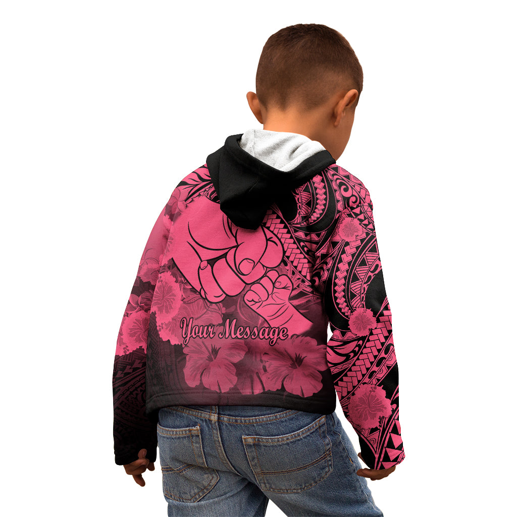Personalised Polynesian Pride Happy Father Day Kid Hoodie I Love You Dad - Polynesian Tribal Pink - Wonder Print Shop
