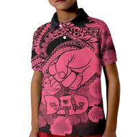 Custom Polynesian Pride Happy Father Day Polo Shirt for Kid I Love You Dad Polynesian Tribal Pink - Wonder Print Shop