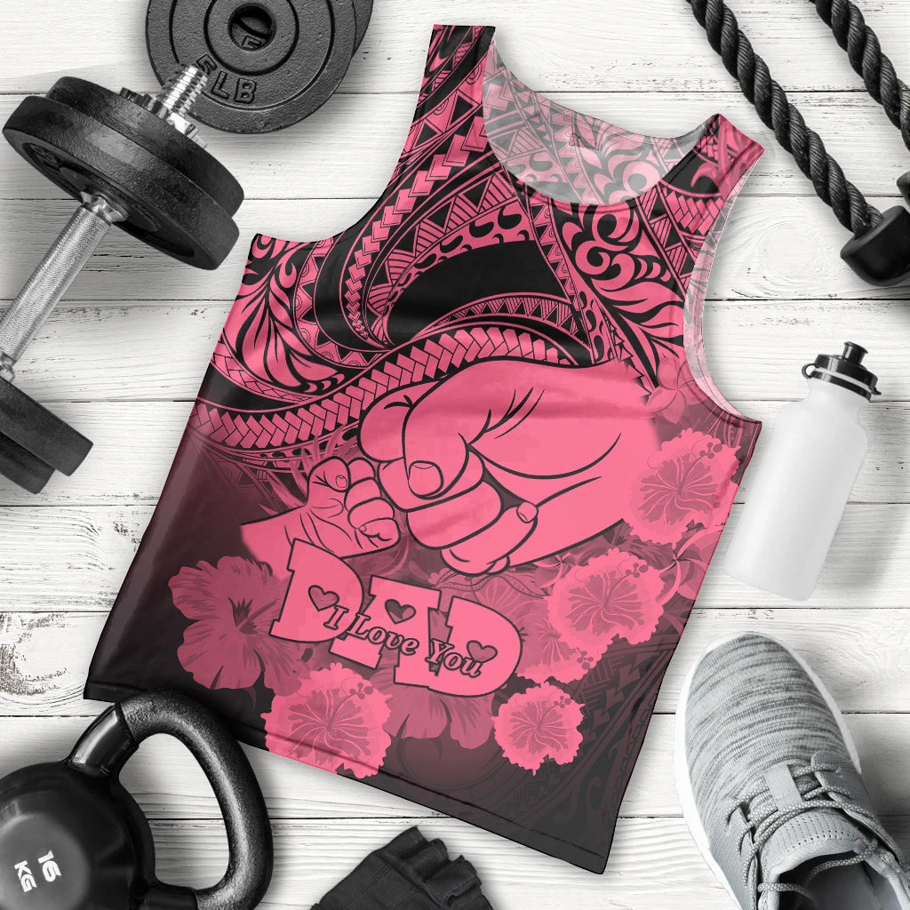 personalised-polynesian-pride-happy-father-day-men-tank-top-i-love-you-dad-polynesian-tribal-pink