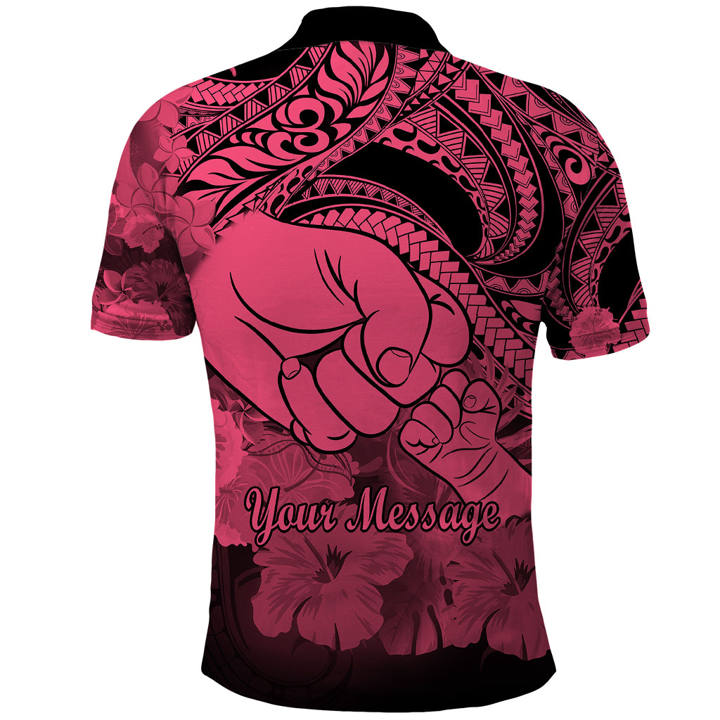 Custom Polynesian Pride Happy Father Day Polo Shirt I Love You Dad Polynesian Tribal Pink - Wonder Print Shop