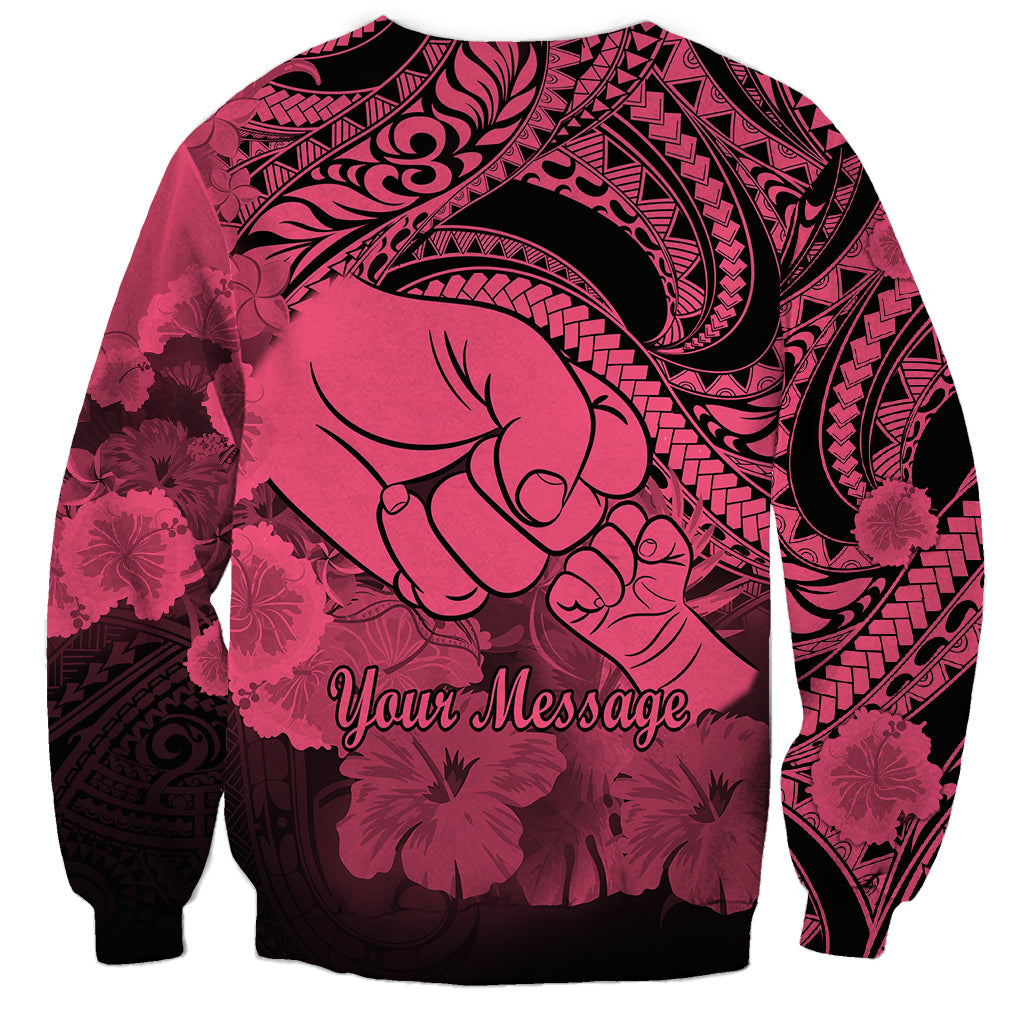 Personalised Polynesian Pride Happy Father Day Sweatshirt I Love You Dad - Polynesian Tribal Pink - Wonder Print Shop